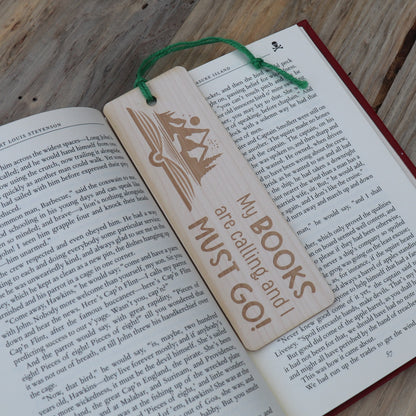 My Books Are Calling - Wood Bookmark