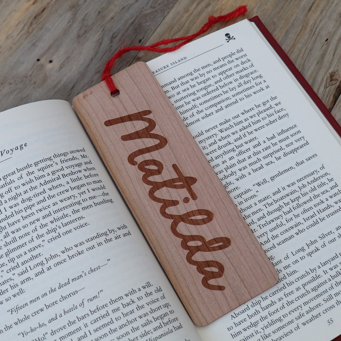 Cursive/Script Name - Wood Bookmark