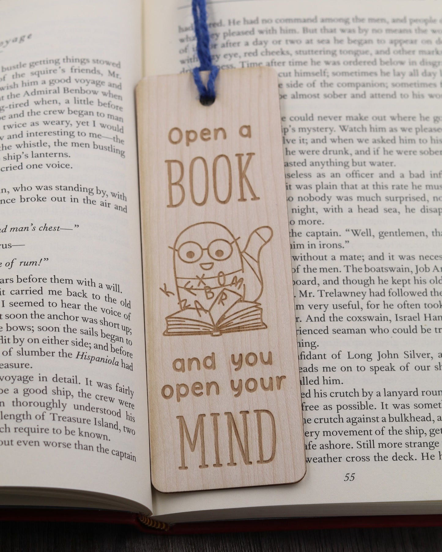 Open A Book and You Open Your Mind - Wood Bookmark