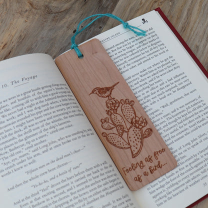Free As A Bird - Wood Bookmark