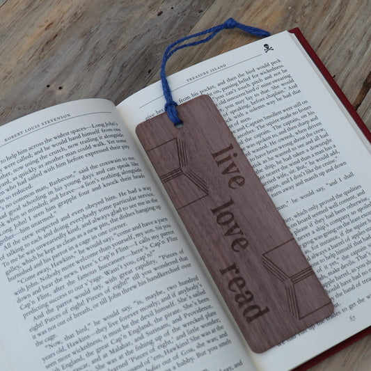 Live Love Read - Wood Bookmark