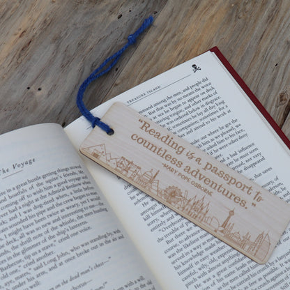Reading Is A Passport - Wood Bookmark