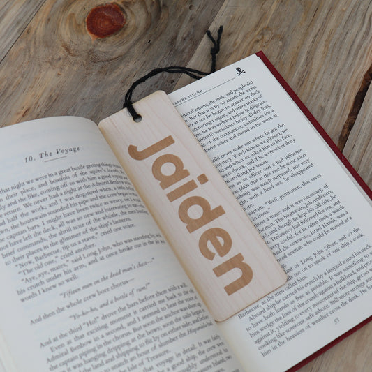 Bold Name - Wood Bookmark