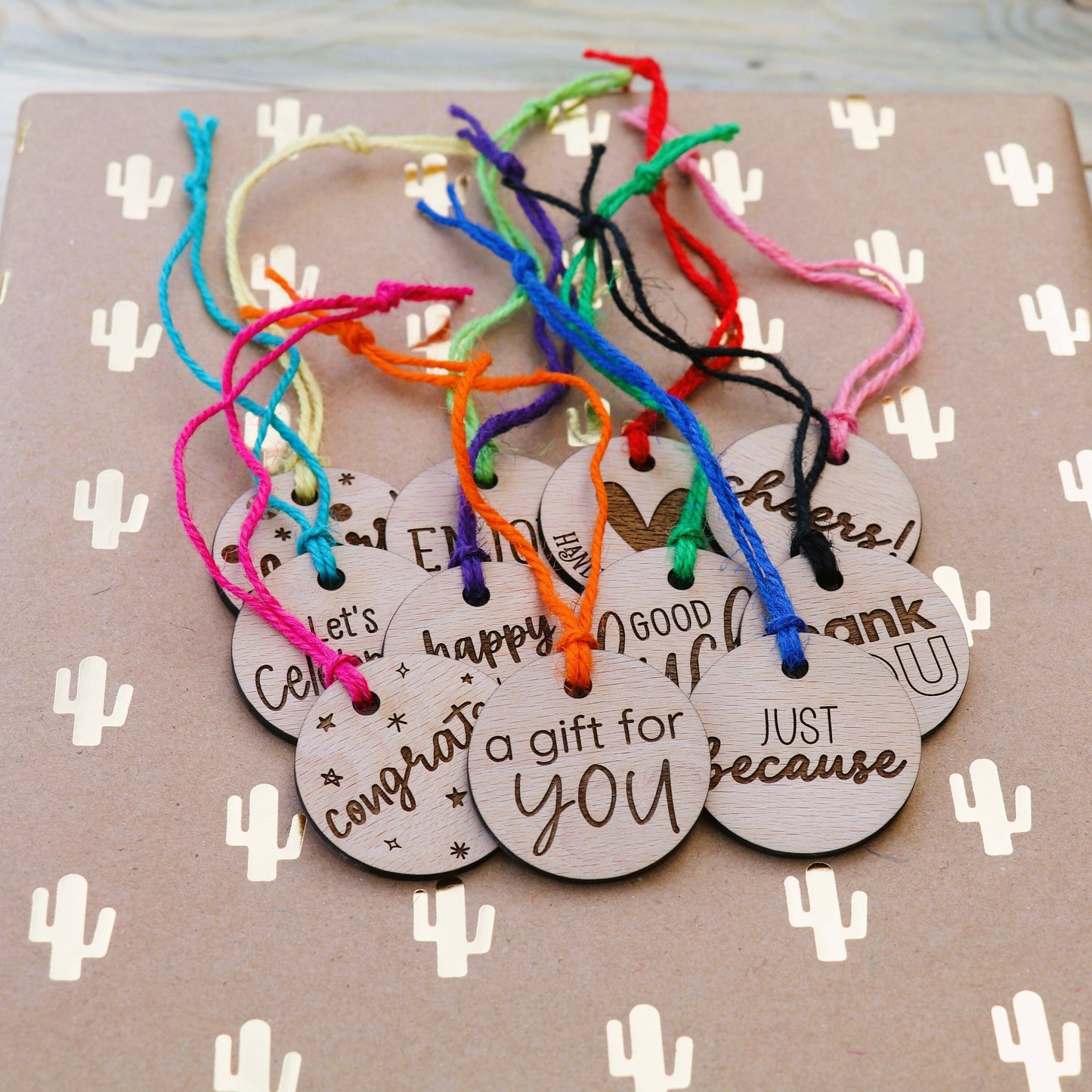 Circle Wood Gift Tags