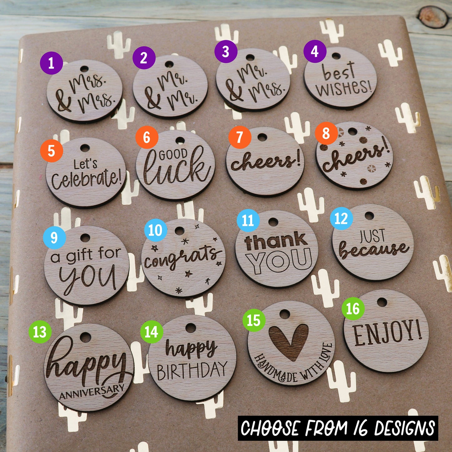 Circle Wood Gift Tags