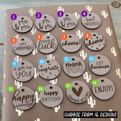 Circle Wood Gift Tags