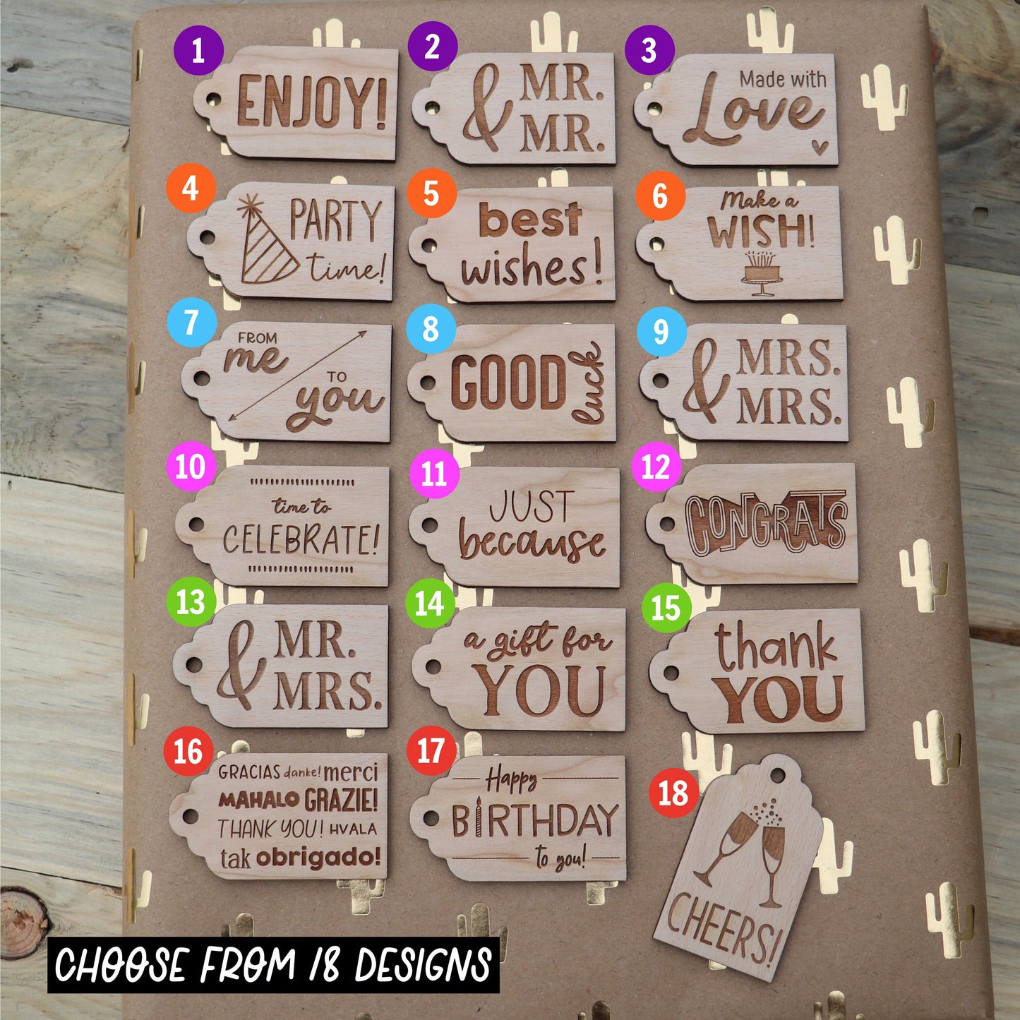 Scalloped Wood Gift Tags