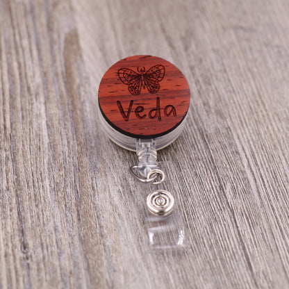 Moth Badge Reel with Name