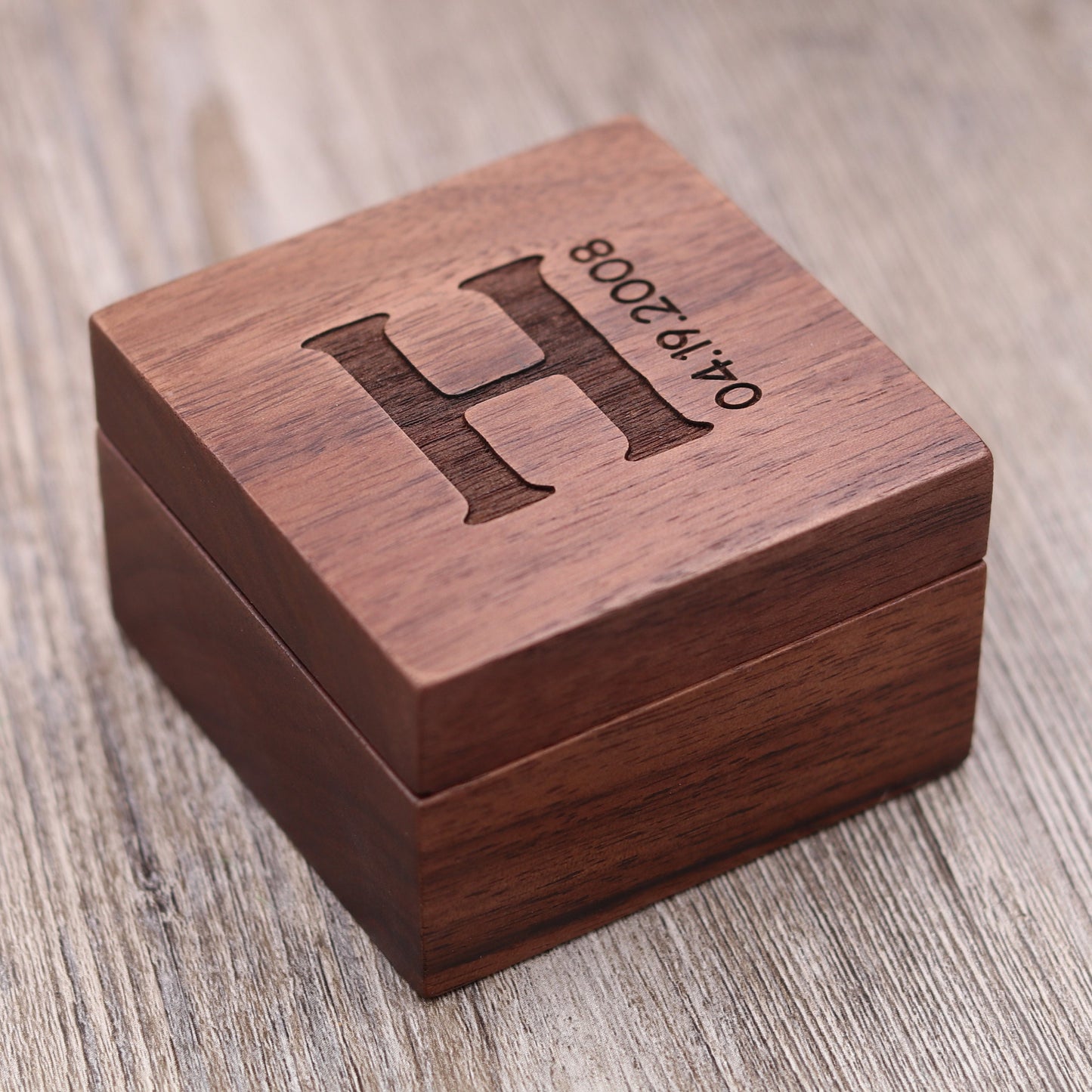 Initial & Special Date - Ring Box, Keepsake Box, Jewelry Box