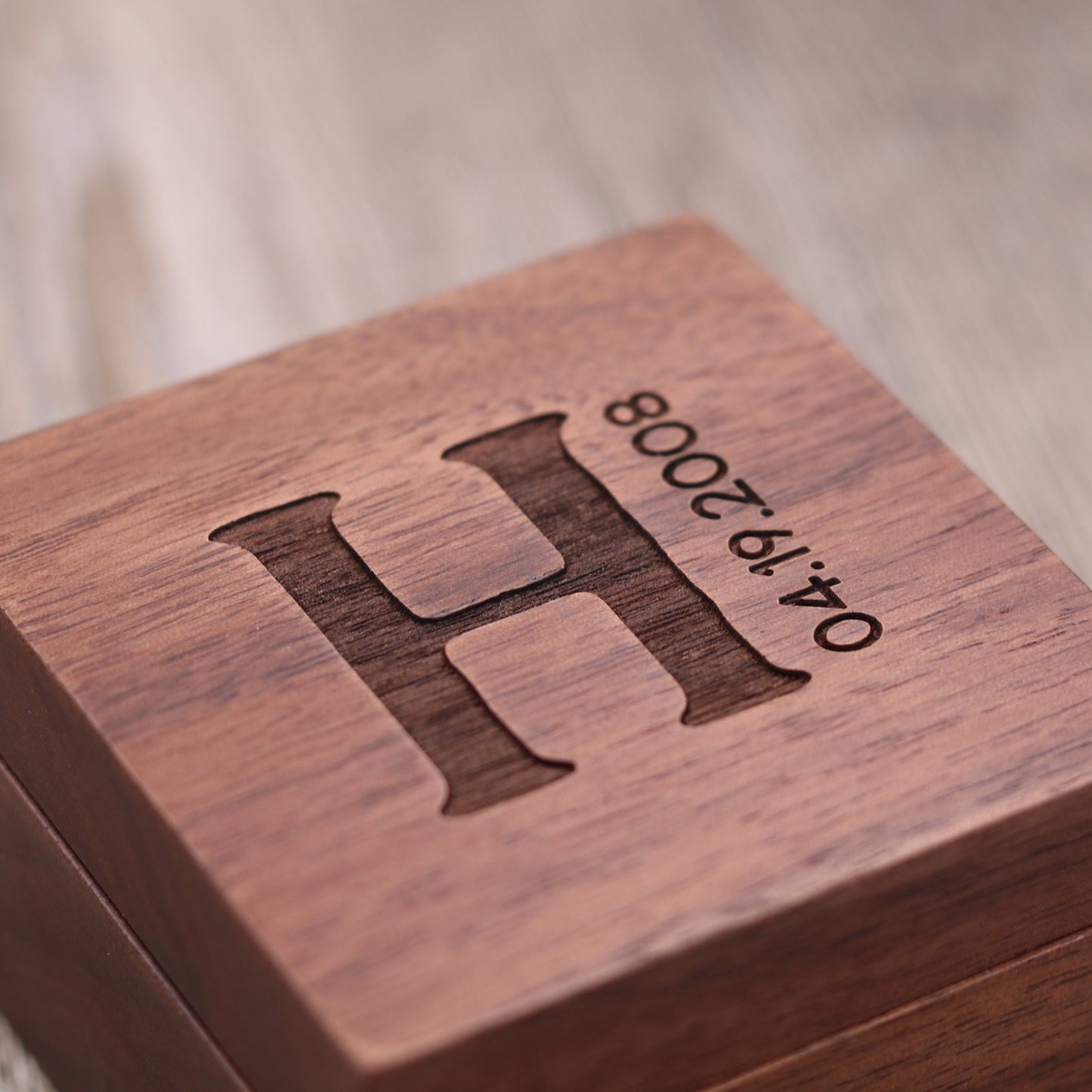 Initial & Special Date - Ring Box, Keepsake Box, Jewelry Box